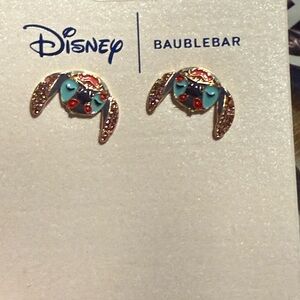 BNWT Baublebar x Disney Stitch Stud Earrings Lilo & Stitch Gold Tone